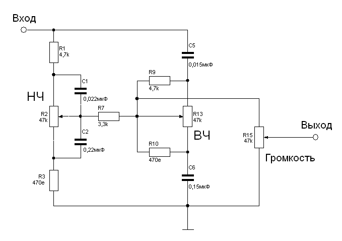 Пассивные темброблоки схема Пассивные темброблоки схема