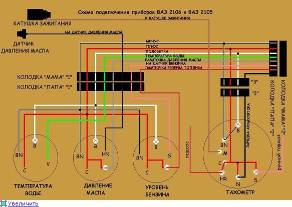 Как подключен тахометр на ваз 2107 Как подключен тахометр на ваз 2107