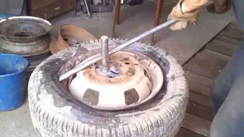 Самодельный шиномонтаж Самодельный шиномонтаж
