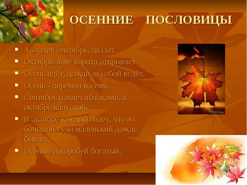 Пословицы по теме осень в средней группе Пословицы по теме осень в средней группе