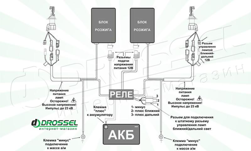 Подключения биксенона