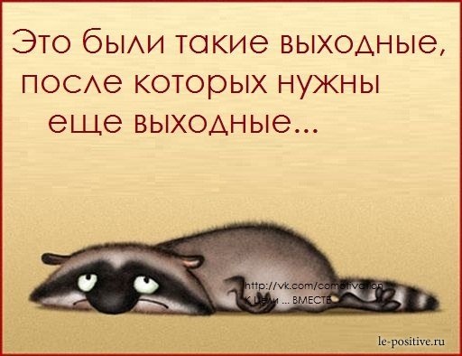 Статус после выходного Статус после выходного