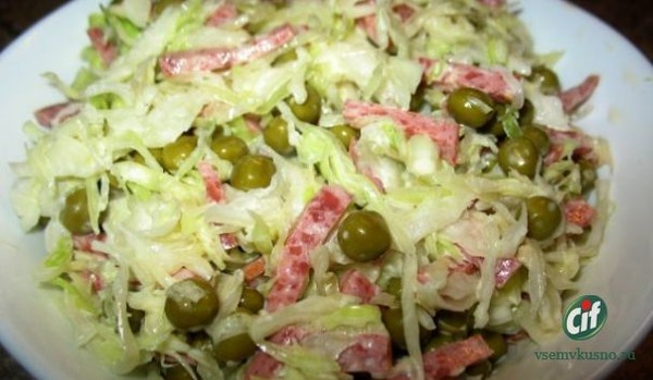 Салат из свежей капусты и горошка рецепты