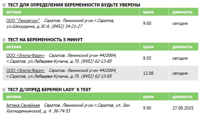 Тесты на беременность цены омск