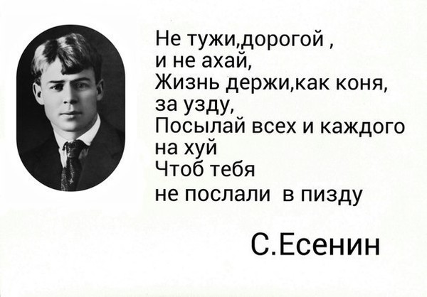 Стих есенина посылай всех на Стих есенина посылай всех на