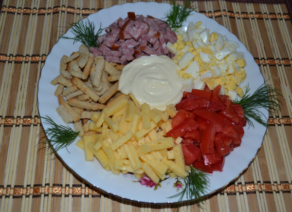 Салаты с кириешками рецепт и