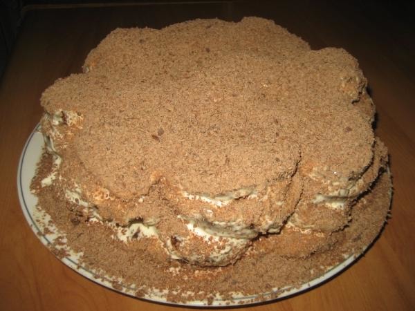 Торт из пряников шоколадных с бананами и сметаной фото и с фото