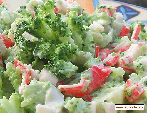 Салат с брокколи и крабовыми палочками рецепт