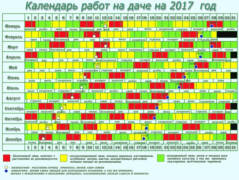 Календарь для посадки овощей и цветов