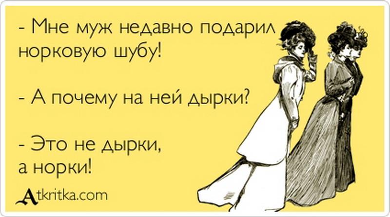 Анекдот про шубу из норки Анекдот про шубу из норки