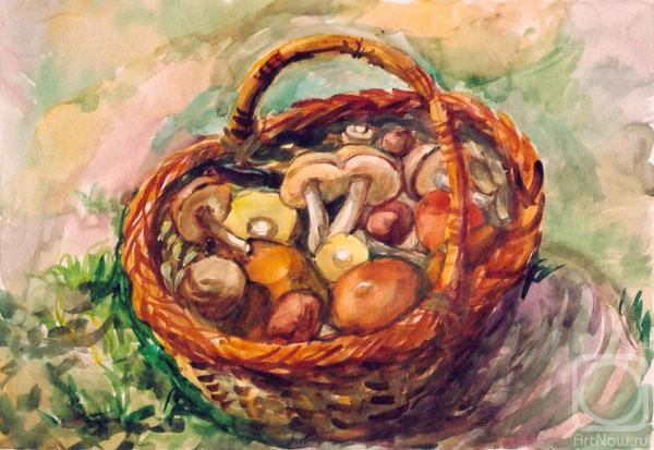 Открытки лукошко с грибами, василий