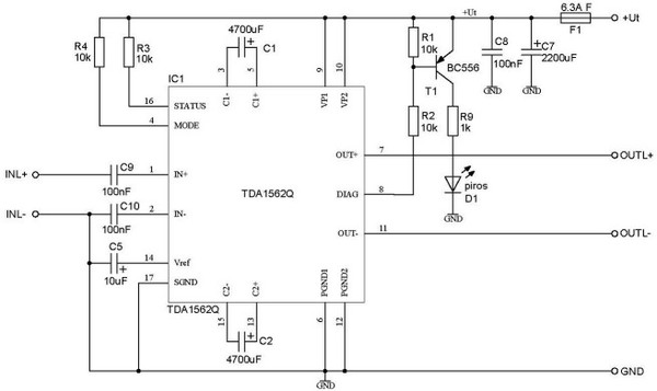 Tda1562q схема усилителя мощности