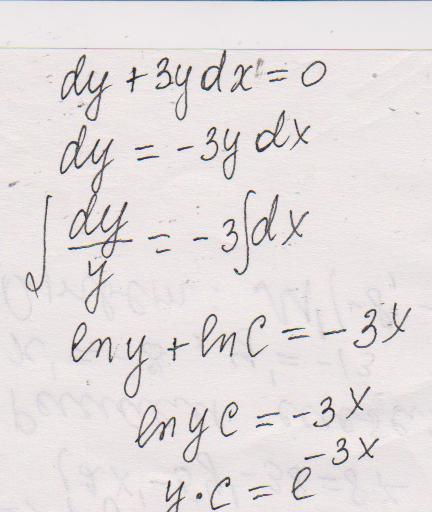 Dy 3x 2 dx y 0