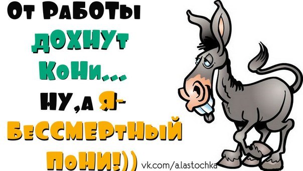 Прикольная открытка про работу и лошадь