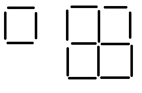 переложи 2 палочки чтобы получилось 5 квадратов. 2 5 2 переложить палочки. переложи две палочки чтобы получилось 5 квадратов. пересиавь дае списки так чтоб получилось 5квалратов. как переложить 2 спички чтобы получилось 5 одинаковых квадратов.
