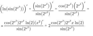 найти производную y sin ln x