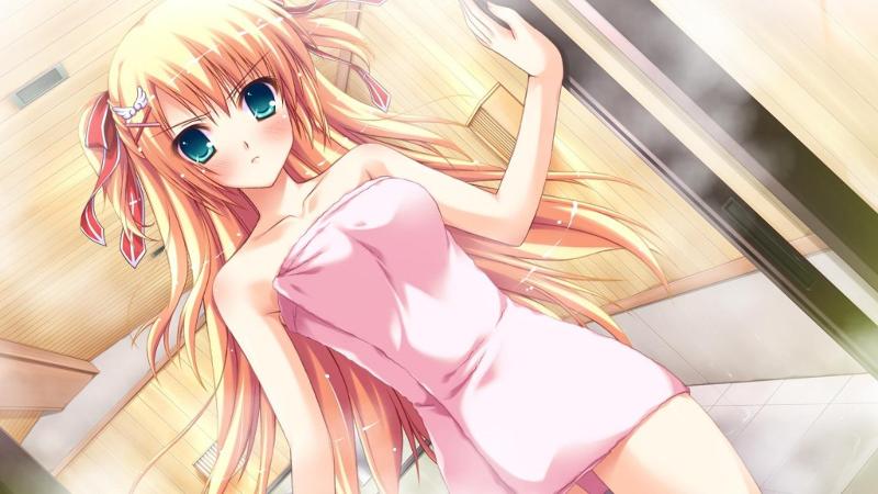Anime girl in a towel