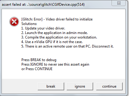 Assert failure. Assert failure
