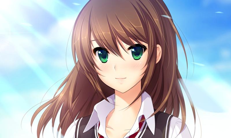 Anime girl with brown hair and brown eyes