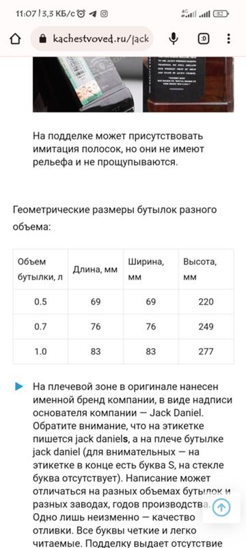 Ответы Mail: Размер бутылки Джек Дениелс Интересует высота и Ширина ...