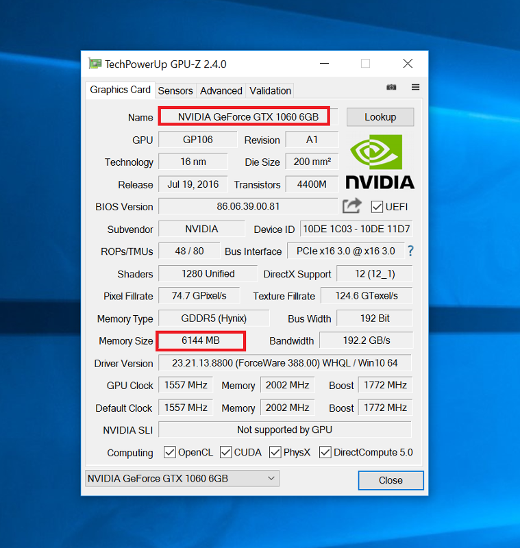 Узнать гб. GTX 1060 GPU Z. 1060 3 ГБ GPU-Z.