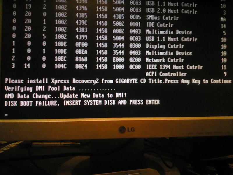 Failure insert system disk. Failure insert system disk