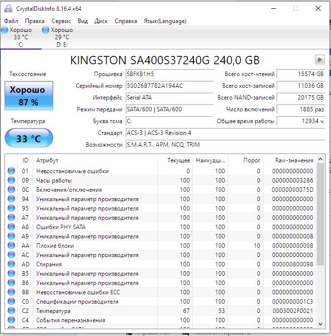 Ответы Mail: Как понять на каком уровне состояние моего жесткого диска ...