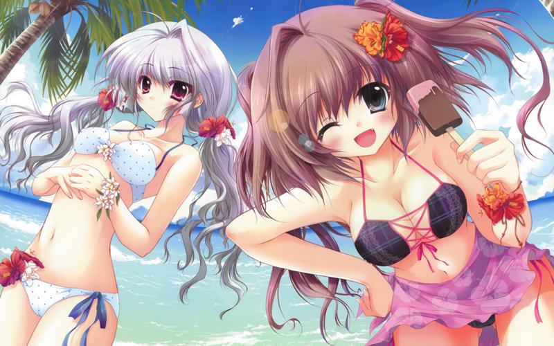 Sexy anime bikini girls