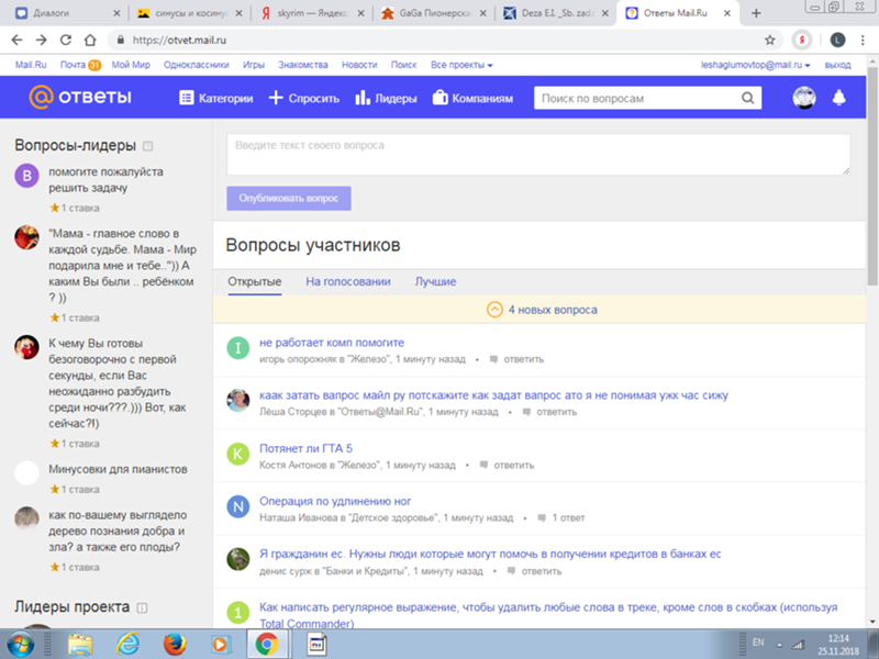 Сколько лет проекту ответы майл