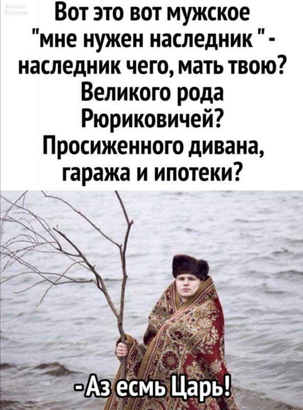 иметь так королеву. мне нужен наследник. мужчины говорят что им нужен наследник. наследник чего просиженного дивана. правдивая смешная история.