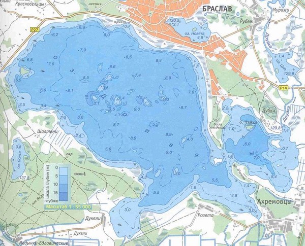 Карта глубин рек беларуси