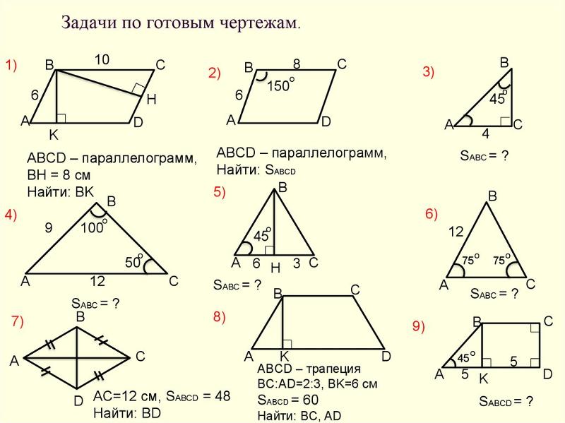 Дано abcd трапеция найти sabcd