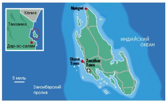 Где находятся занзибарские острова