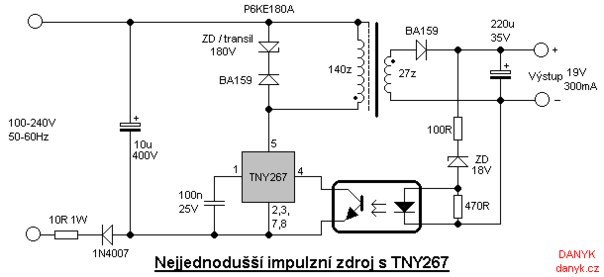 Tny280pn блок питания схема Ответы Mail.ru: Как усилить иип? Есть рабочий иип от двд и транзистор 13007. Ест