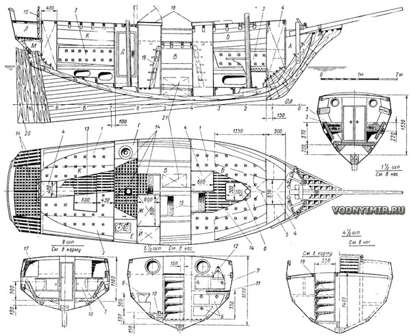 Проект крейсерско-гоночной яхты "Виктория" для самостоятельной постройки Яхта, Л
