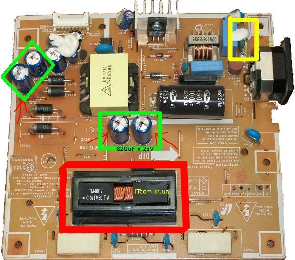 Схема платы питания монитора samsung 2333sw