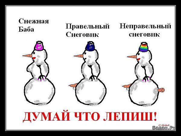 Таблица трех вопросов про снеговик