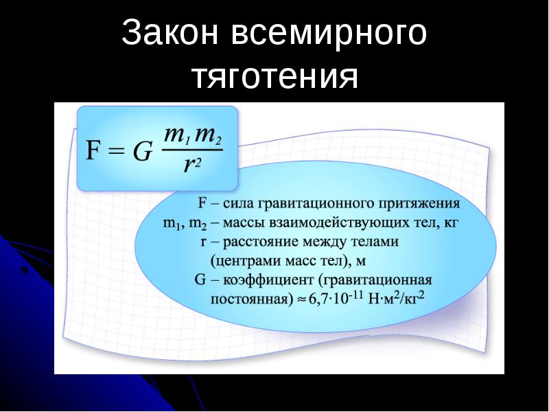 Фомула которая выражает закон всемирного тяготения можем покинуть