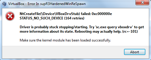 No such device or address