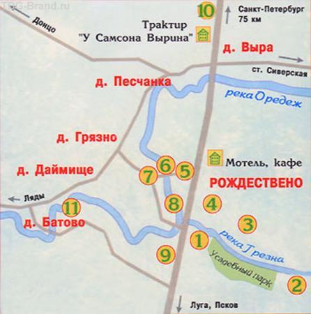 Река оредеж на карте