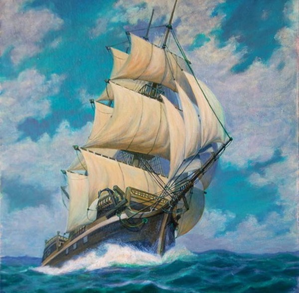 Henry scott художник маринист. а корабль одинокий несется. корабль в море. красивый корабль. гибель барка памир.