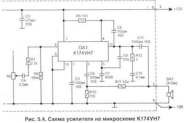 Ответы Mail.ru: помогите с усилителем на К174УН7