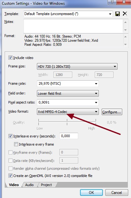 вегас настройки рендера