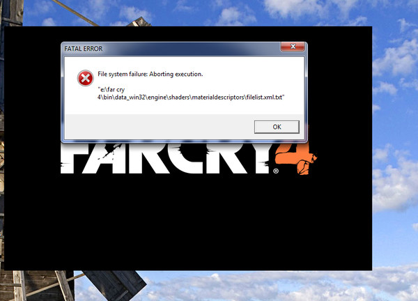 Fatal error system failed. Fatal error system failed