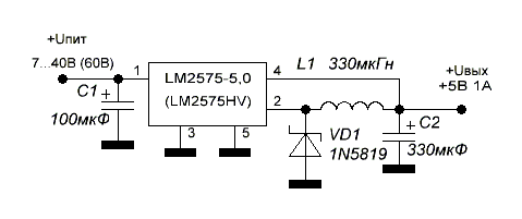 Lm2675 схема подкачки напряжения
