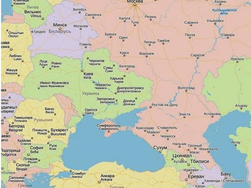 Карта украины и белоруссии границы с россией