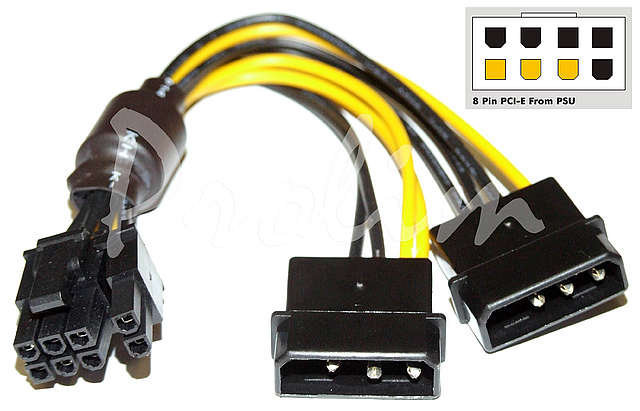 переходник 6-pin x2 - 8-pin.